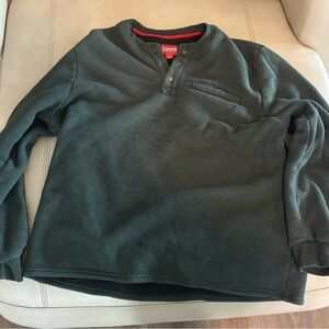 Coleman Dark Green Henley with Red Accents